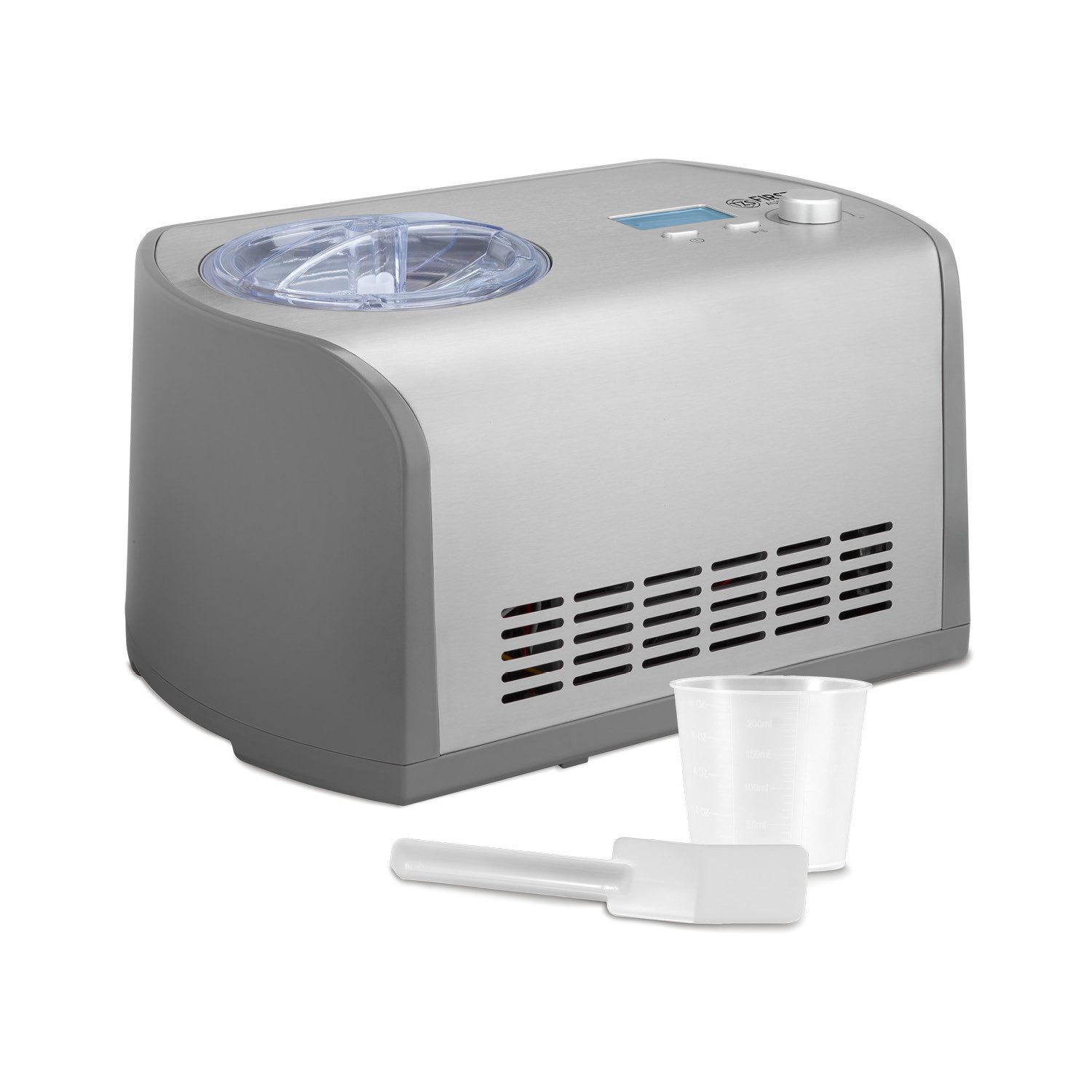 TZS FIRST AUSTRIA Eismaschine 1,2L, 135W, mit Kühlkompressor & Kühlhaltefunktion, 60-Min Zubereitung, 1 l, 135 W, entnehmbarer 1,2L Eisbehälter, Eismaschine, inkl. Messbecher, Spatel