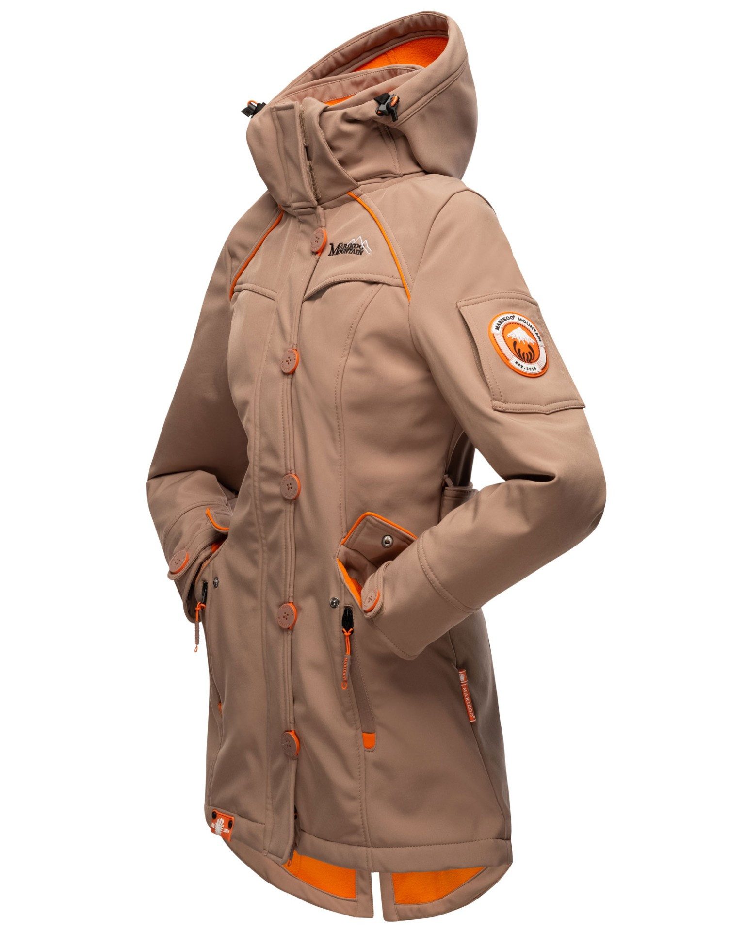 Marikoo Softshelljacke mit Kapuze – Outdoorjacke wind- und wasserabweisend Softshelljacke mit Fleecefutter und abnehmbarer Kapuze