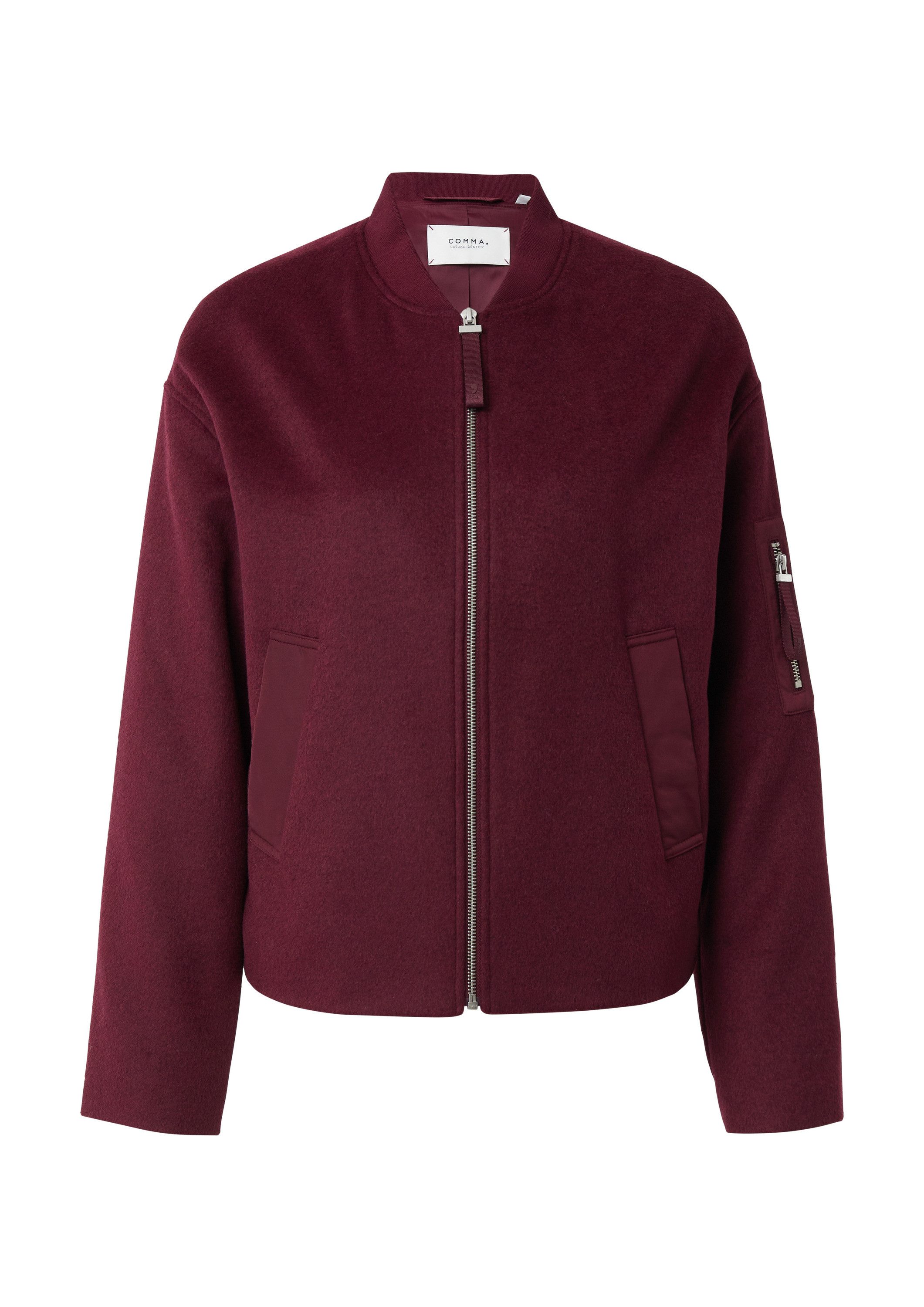 comma Funktionsjacke Outdoor-Jacke Blouson aus Wollmix