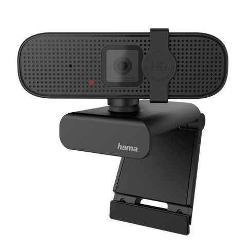 Hama PC Webcam für Laptop PC, Streaming, Chatten mit Mikrofon, Windows Mac Full HD-Webcam (Full HD, Plug & Play, verschließbare Linse, Standfuß, Stativgewinde, drehbar)