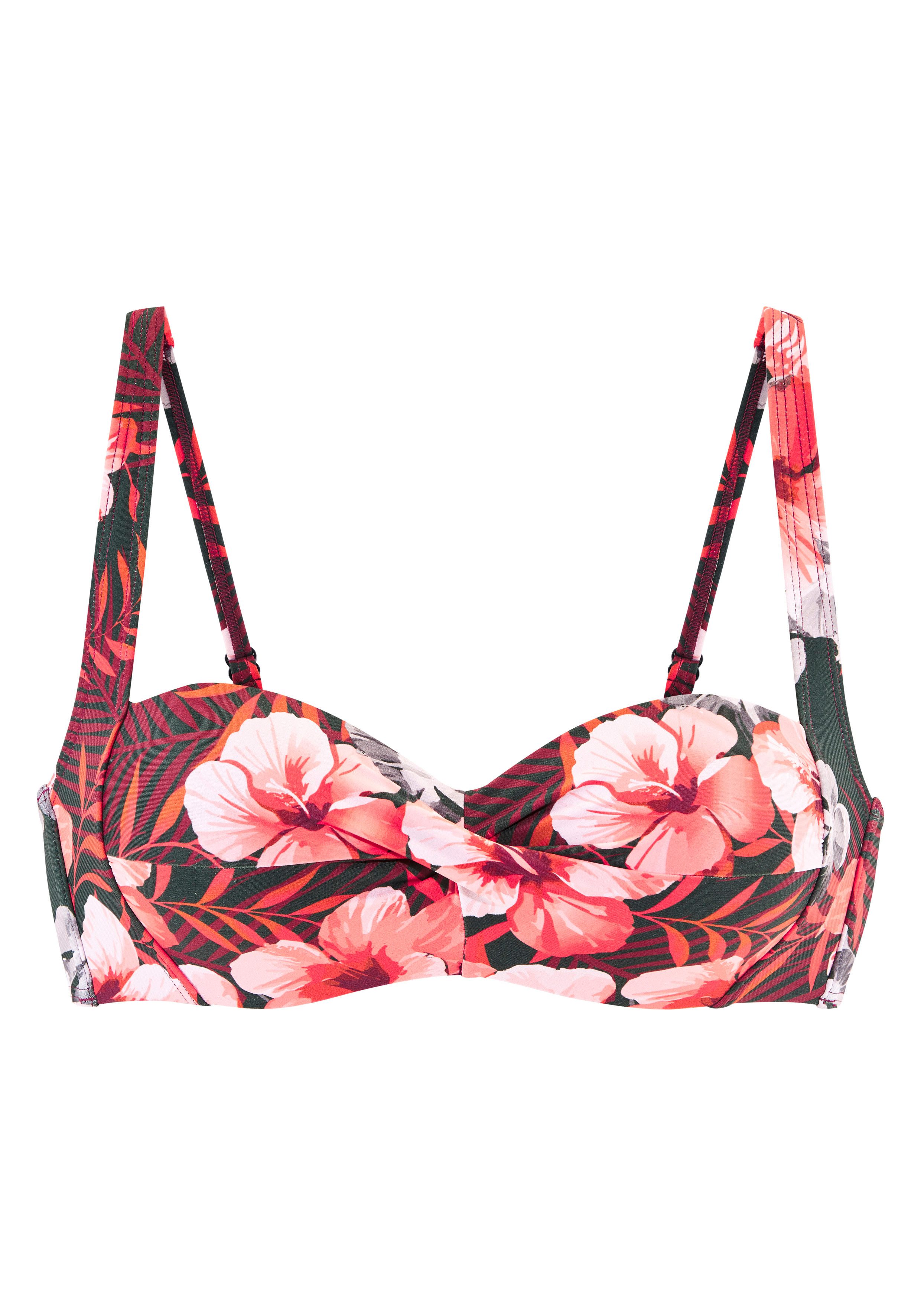 LASCANA Bügel-Bandeau-Bikini-Top Loria, in Wickeloptik, bis G-Cup