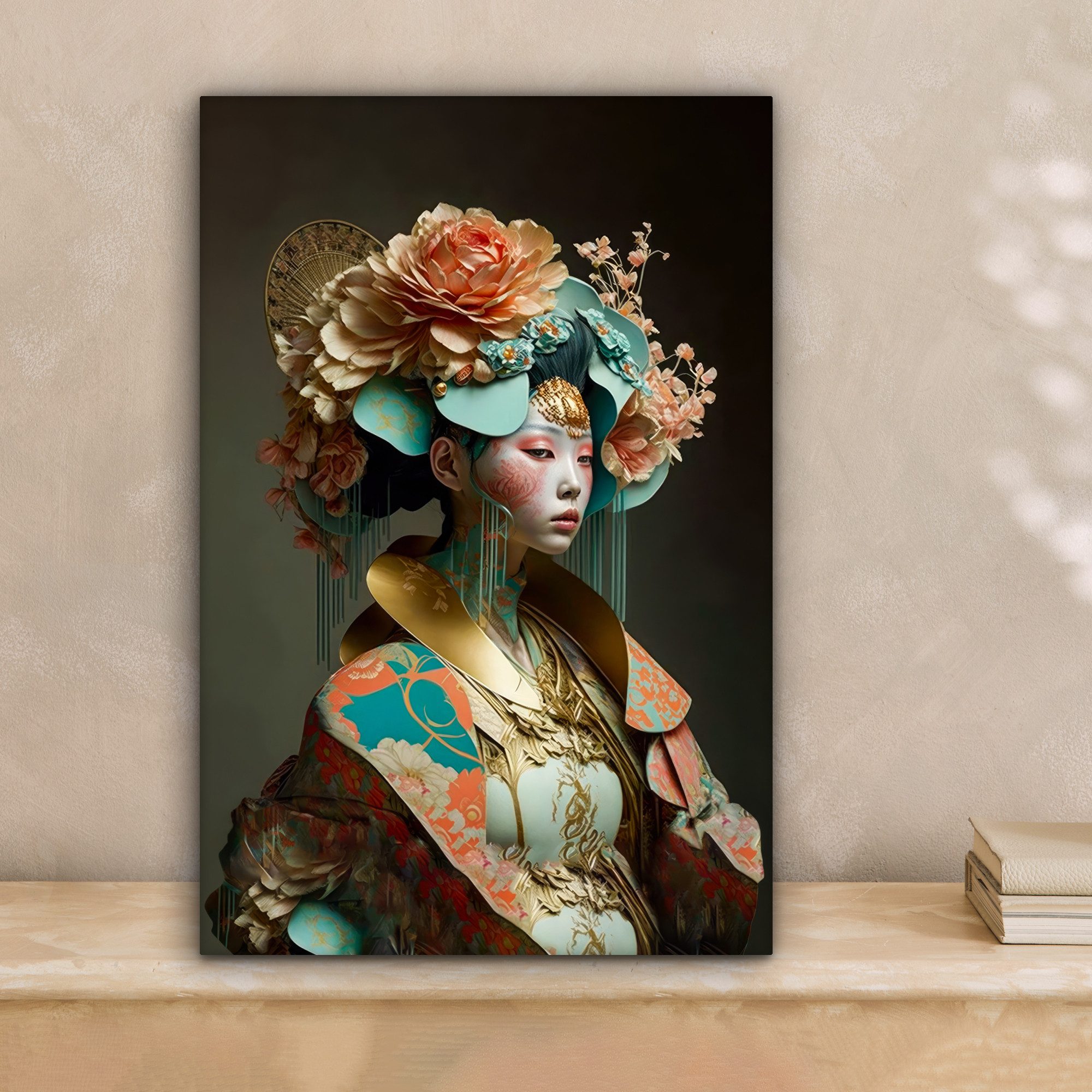 OneMillionCanvasses® Leinwandbild Frau - Blumen - günstig online kaufen
