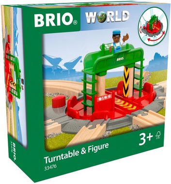 BRIO® Spielzeugeisenbahn-Brücke BRIO® WORLD, Lok-Drehscheibe mit Kontrollbrücke, FSC®- schützt Wald - weltweit