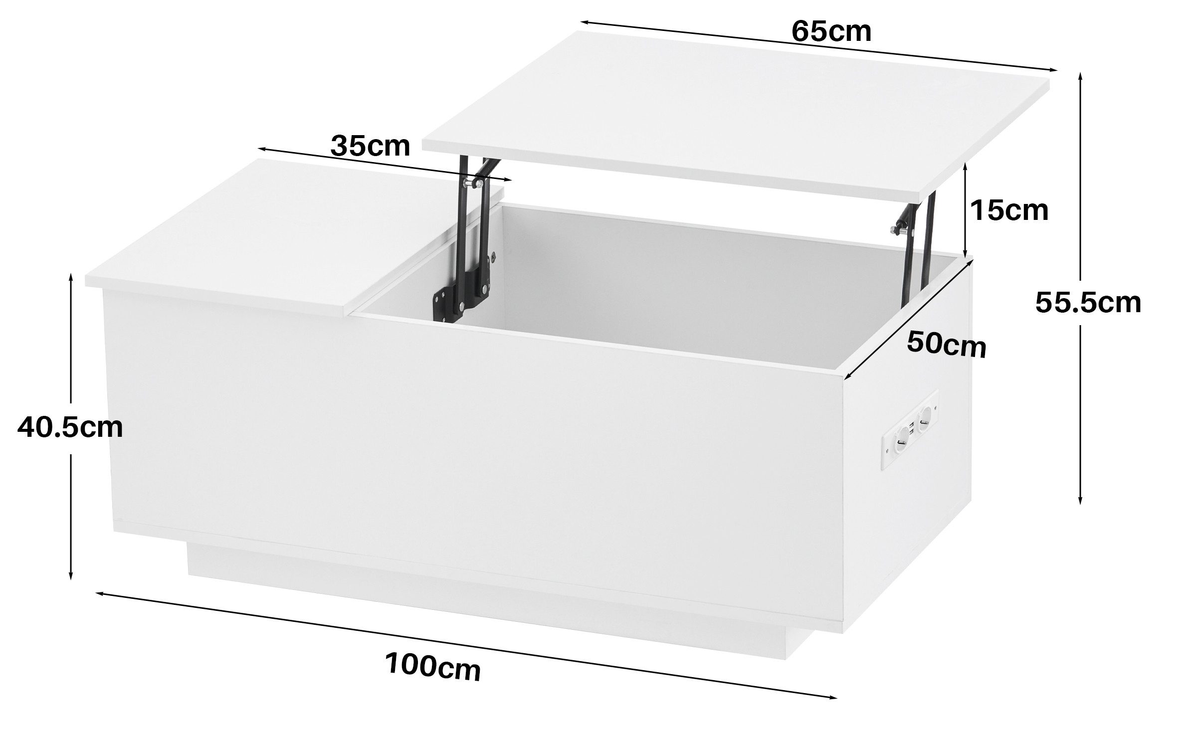 Ofcasa Couchtisch 100x50x40.5cm Hochglänzender Sofatisch (1 günstig online kaufen
