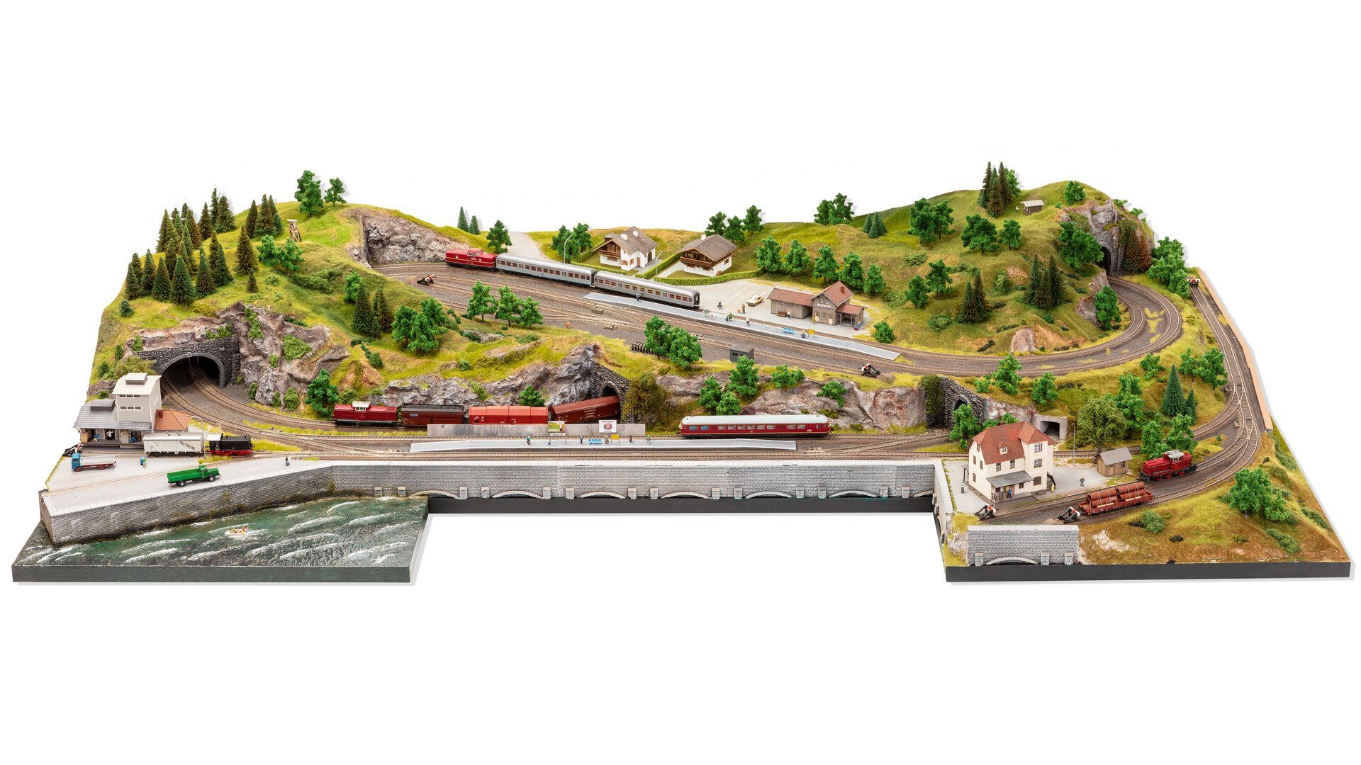 NOCH Modelleisenbahn-Spielunterlage Kompletter easy TRACK Trassenbausatz Martinstadt f