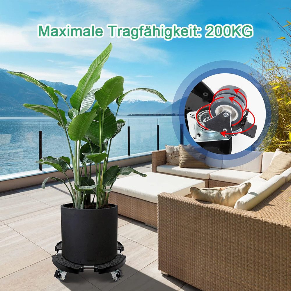 TUWENA Pflanzenroller Ausziehbarer Blumentopfteller mit 360° drehbaren Rollen, (Set, 2-St) – Bild 4 von 5