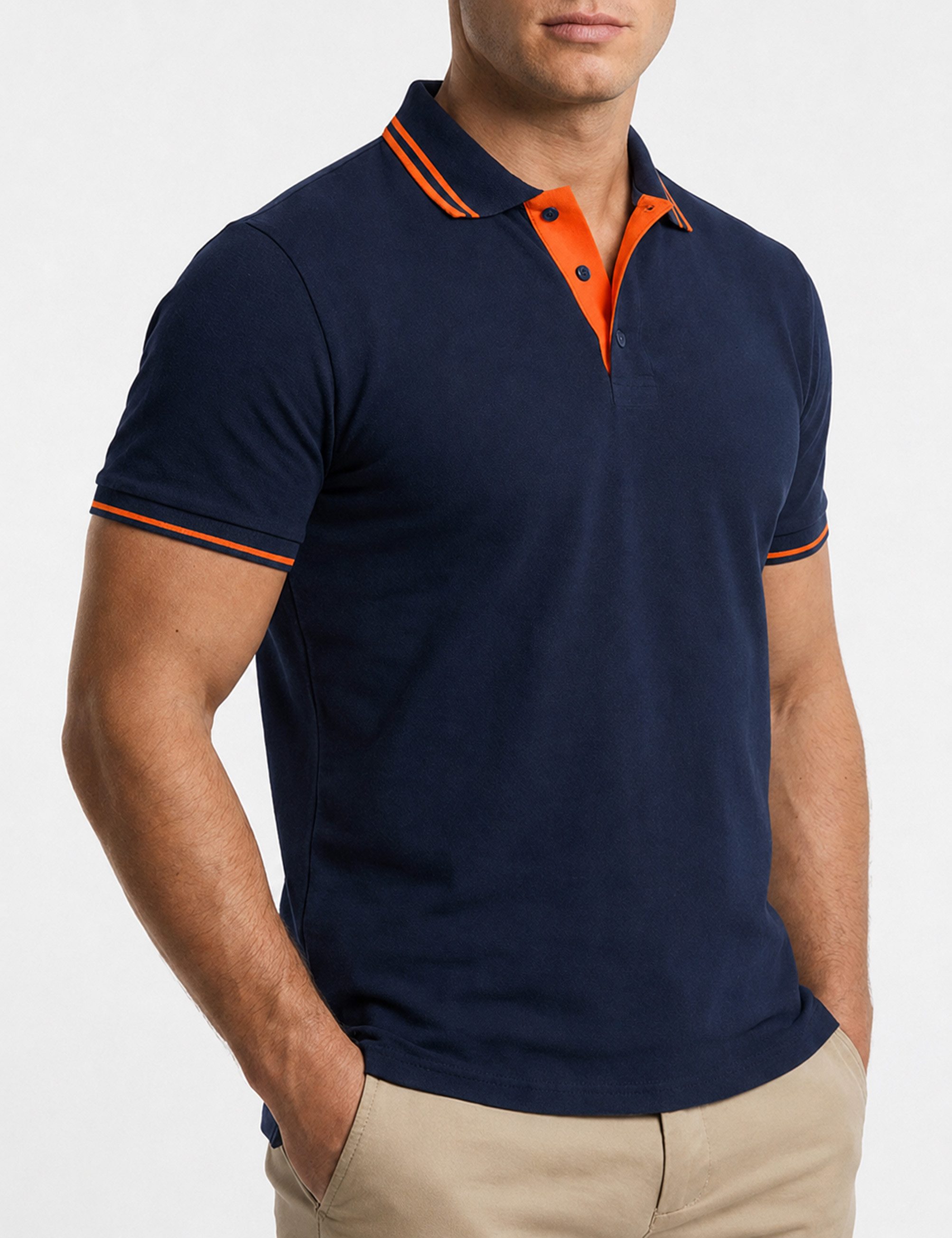 Rello & Reese Poloshirt RRCOLIMA Herren Kurzarm Polo-Hemd T-Shirt in Piqué-Qualität