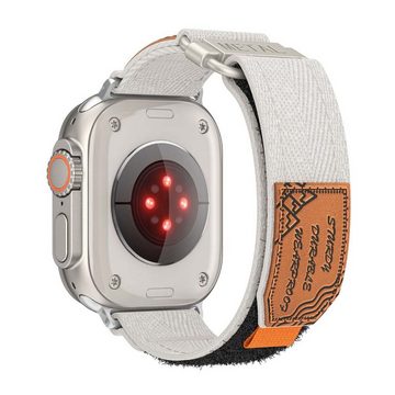 FIDDY Smartwatch-Armband Kompatibel mit Apple Watch-Armbändern 42/44/45/49 mm, Nylon-Ringband, Klettverschluss, passend für iWatch-Serie