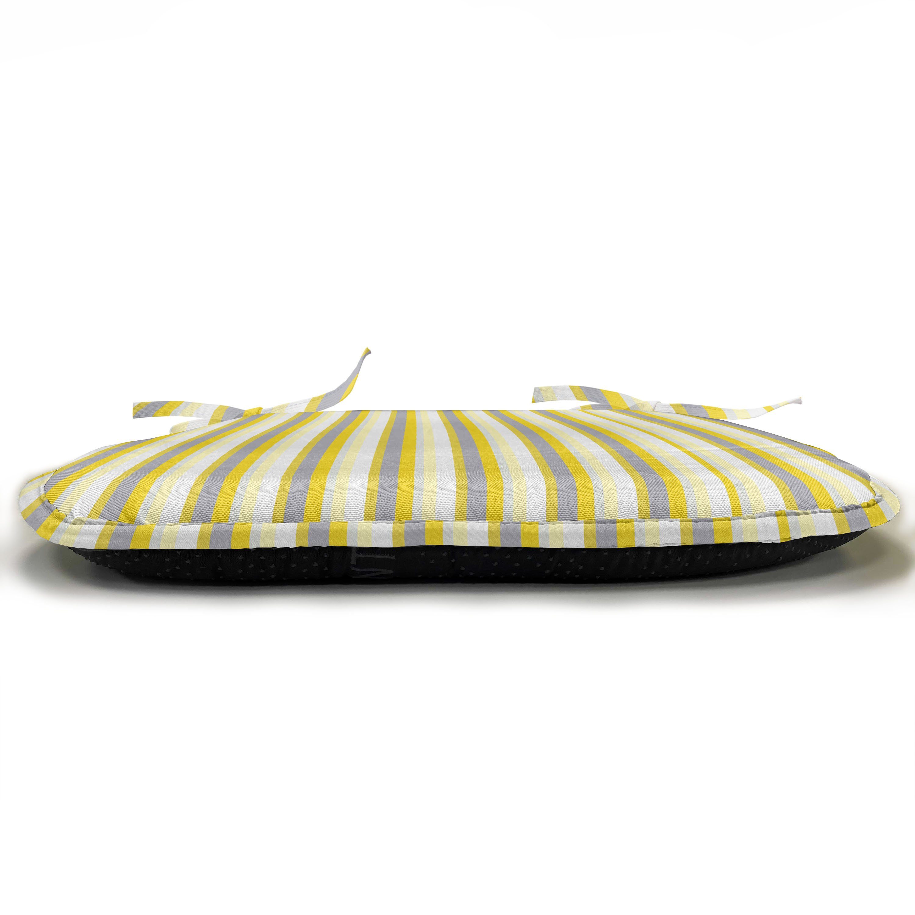 Abakuhaus Farben Kissen mit Streifen Gelb für den wasserfestes weichen Küchensitze, Dekoratives Riemen Stuhlkissen in