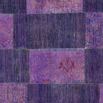 Teppich Patchwork - 235 x 165 cm - mehrfarbig, morgenland, rechteckig, Höhe: 7 mm, Wohnzimmer, Handgeknüpft, Einzelstück mit Zertifikat