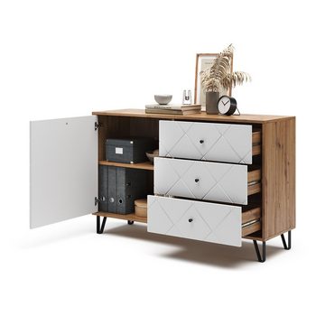 Vicco Sideboard Kommodenschrank Nizza Artisan/Weiß