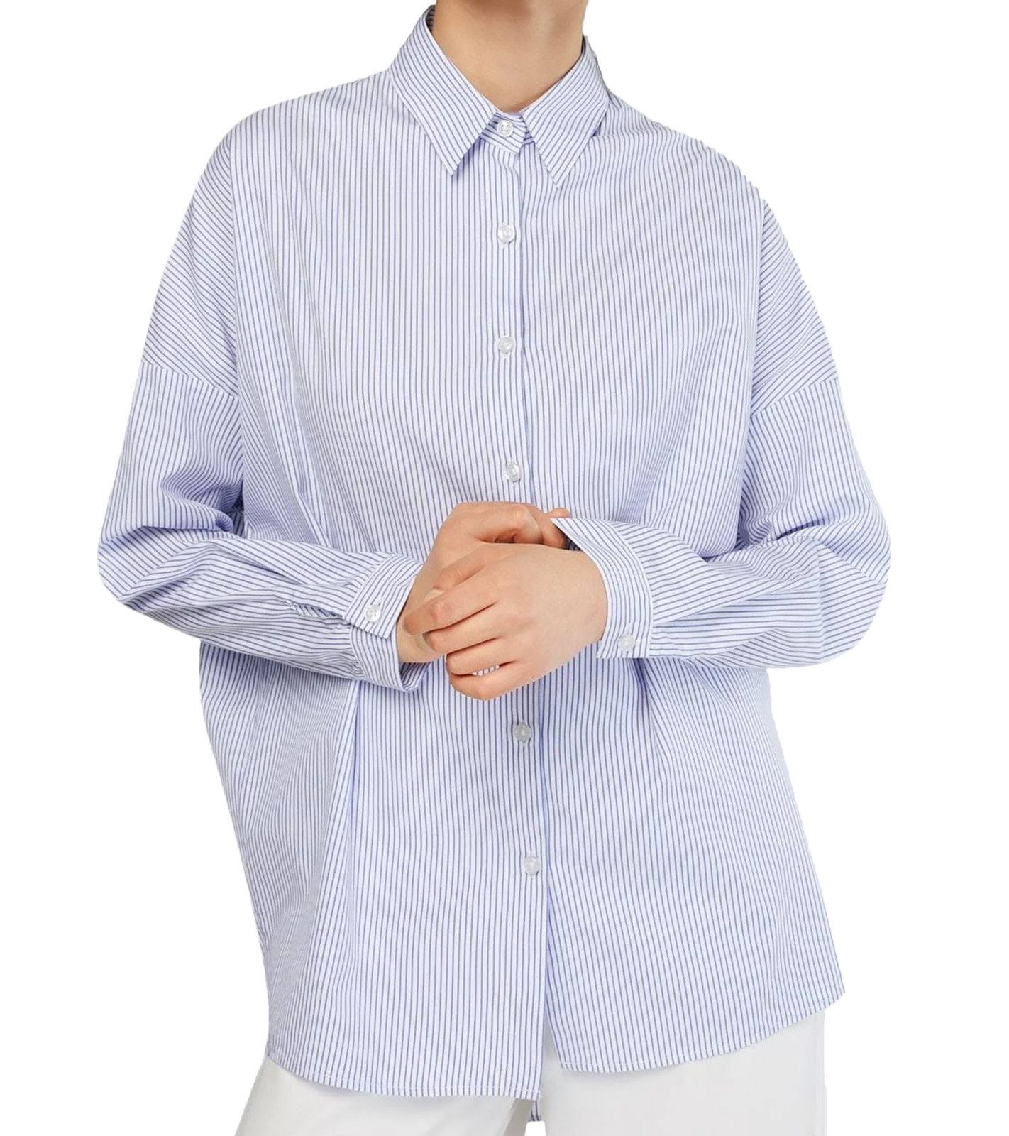 Replay Hemdbluse »REPLAY Bluse klassisches Hemd Damen Shirt Business  Arbeitshemd Blau« online kaufen | OTTO