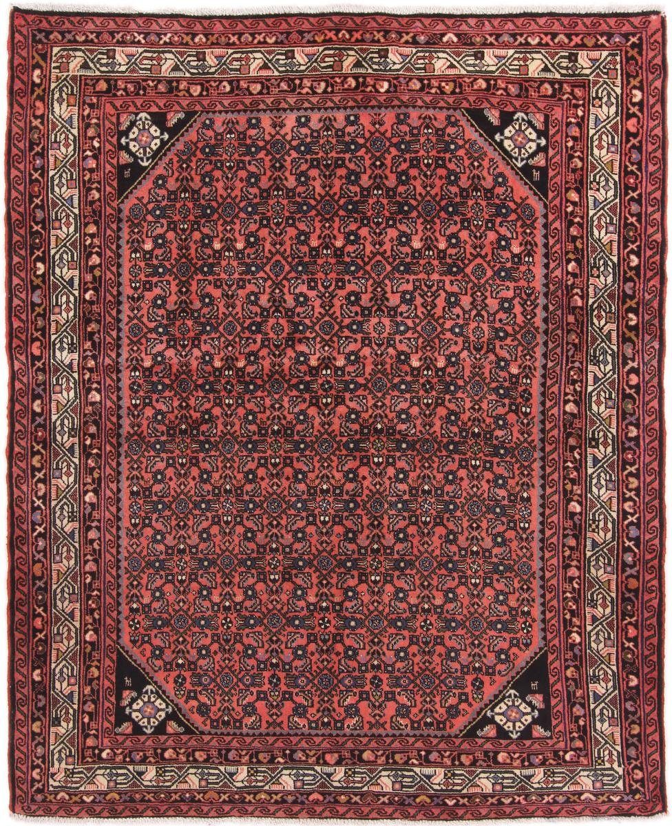 Orientteppich Hamadan Hosseinabad 154x191 Handgeknüpfter Orientteppich, Nain Trading, rechteckig, Höhe: 12 mm