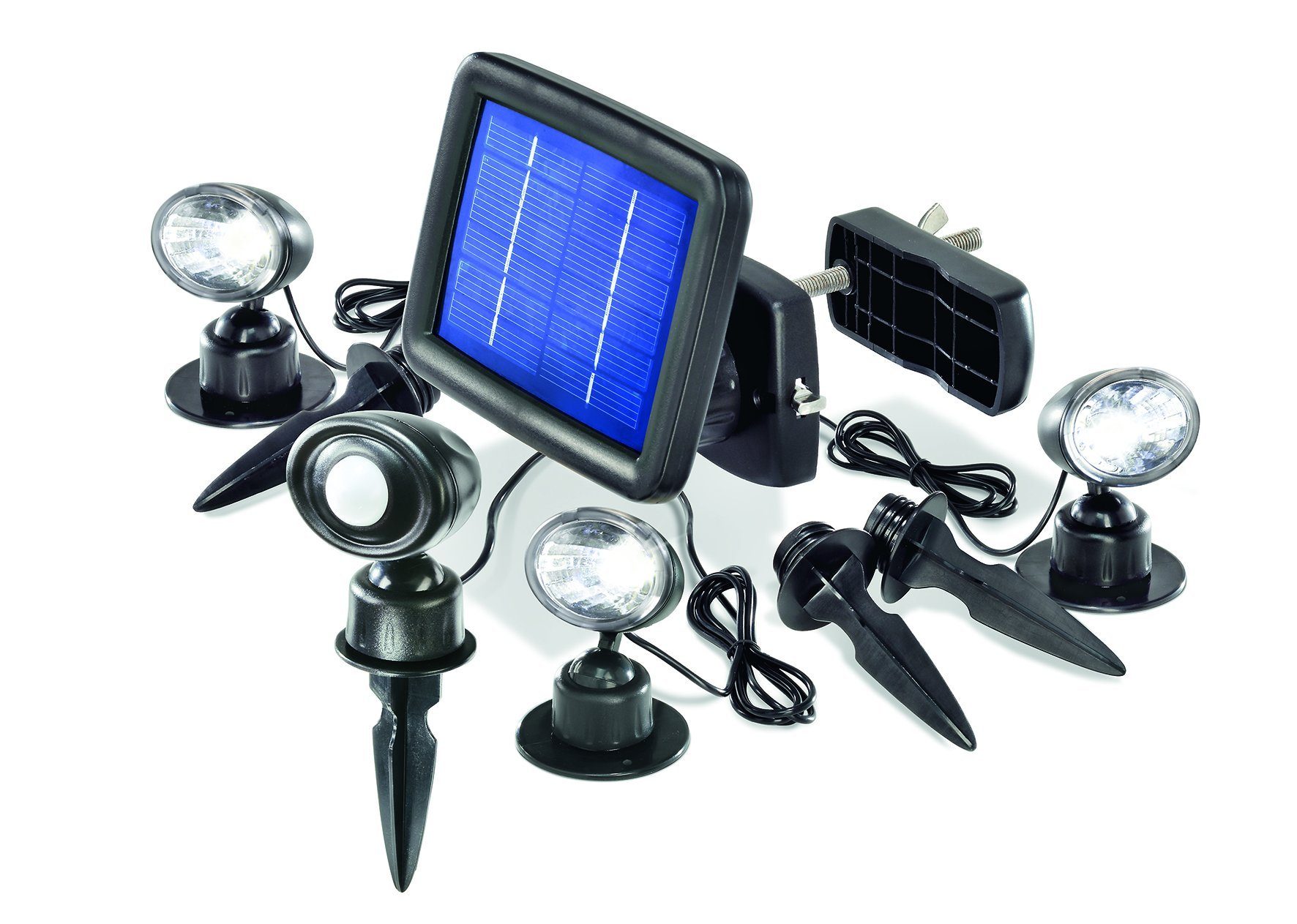 LED Gartenleuchte Esotec LED Solarspot QUATTRO POWER, 4er Set, Solarstrahler