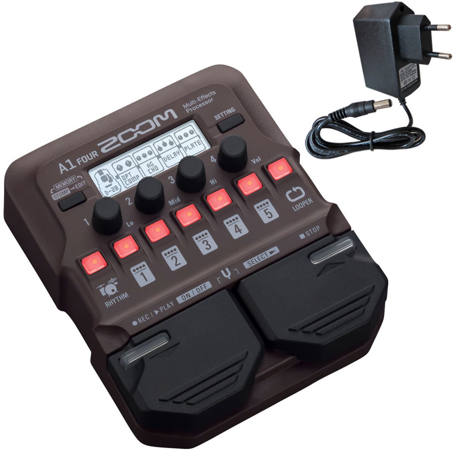 E-Gitarre Zoom A1 Four Effektgerät mit Netzteil