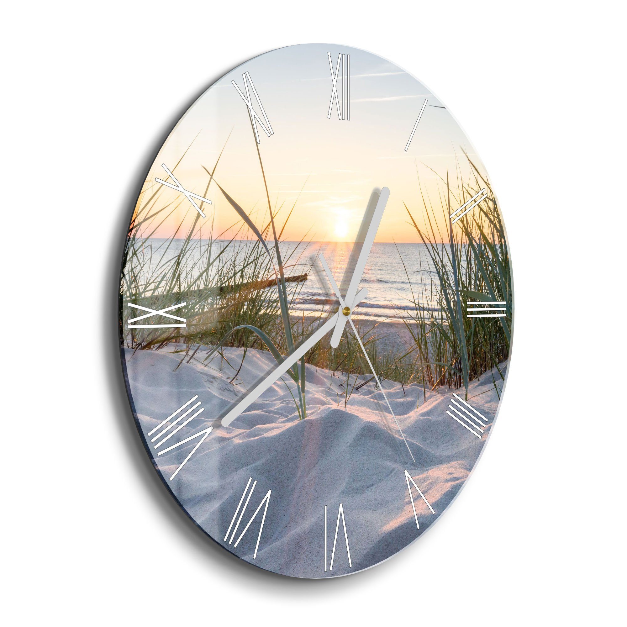 DEQORI Wanduhr 'Ostsee Sonnenuntergang' (Glas Glasuhr günstig online kaufen