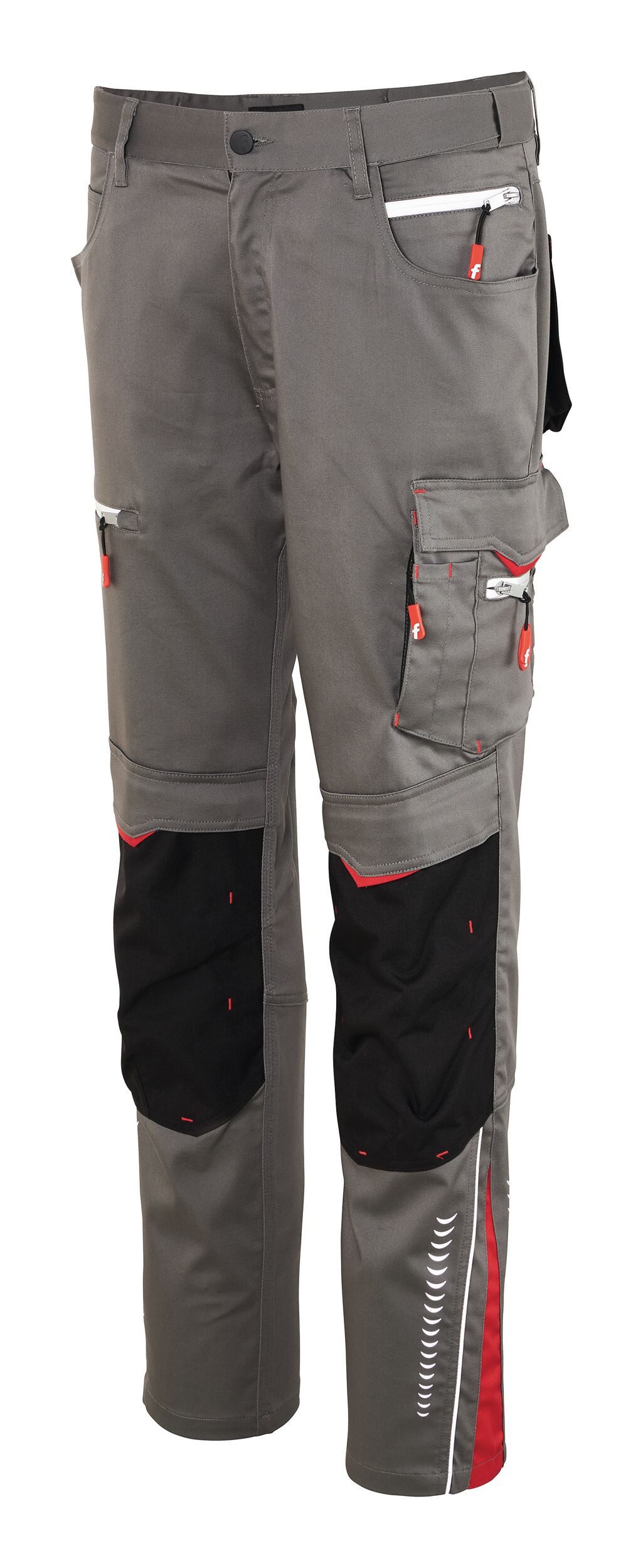 fortis Arbeitsbundhose Herren-Bundhose Flex grau/schwarz/rot