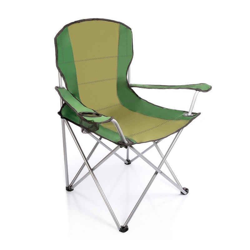 BigDean Klappstuhl Komfort Campingstuhl in grün mit Tragetasc