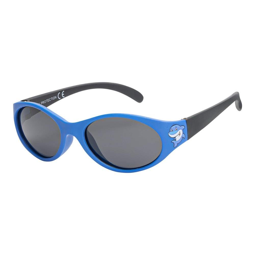 Jungen Kinder (1-St) mit Linsen Sonnenbrille BEZLIT Sonnenbrille Eyewear Mädchen Designer polarisierten Blau-Schwarz
