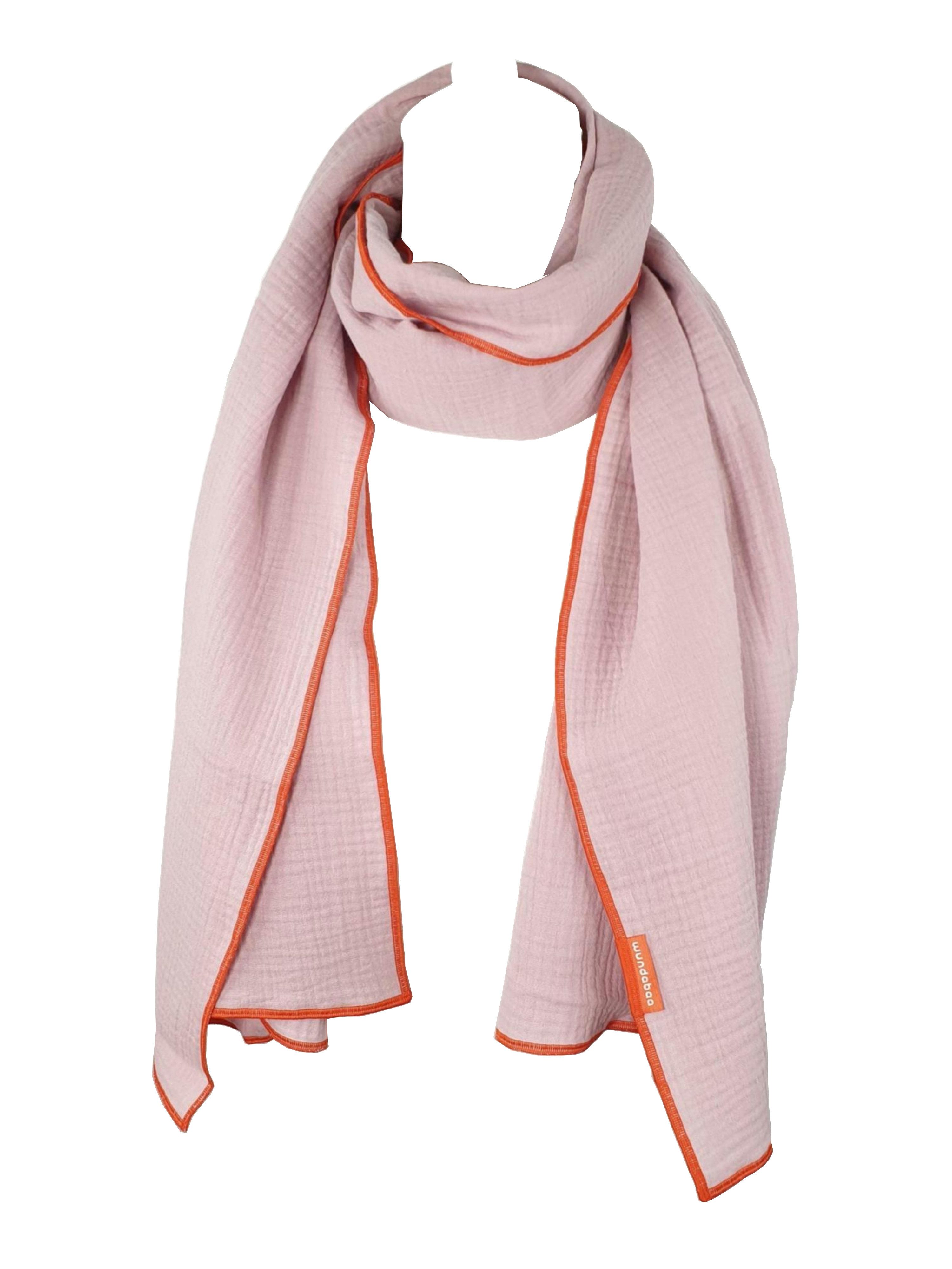 wundabaa Modeschal Leichter Musselinschal 170 x 44 mit Rand in Neonfarben