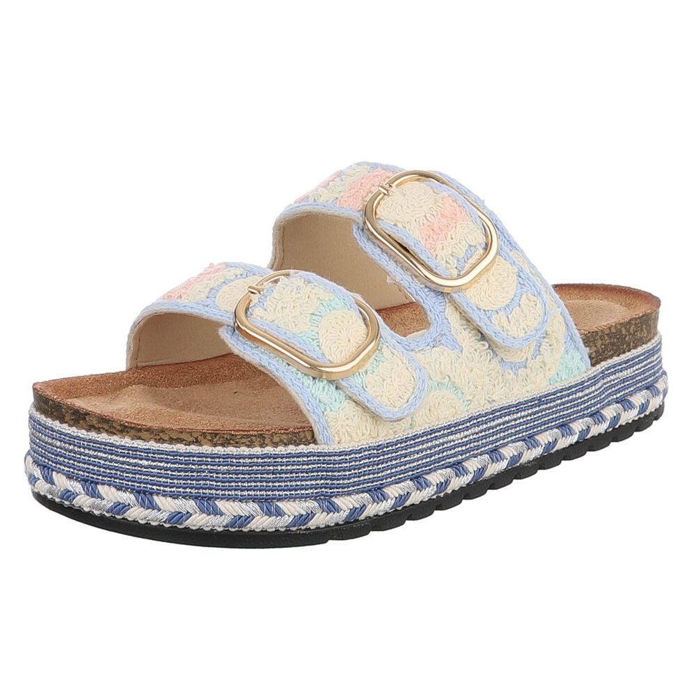 Ital-Design Bequeme Damen Sandalen mit verstellbaren Riemen und Plateau Pla günstig online kaufen