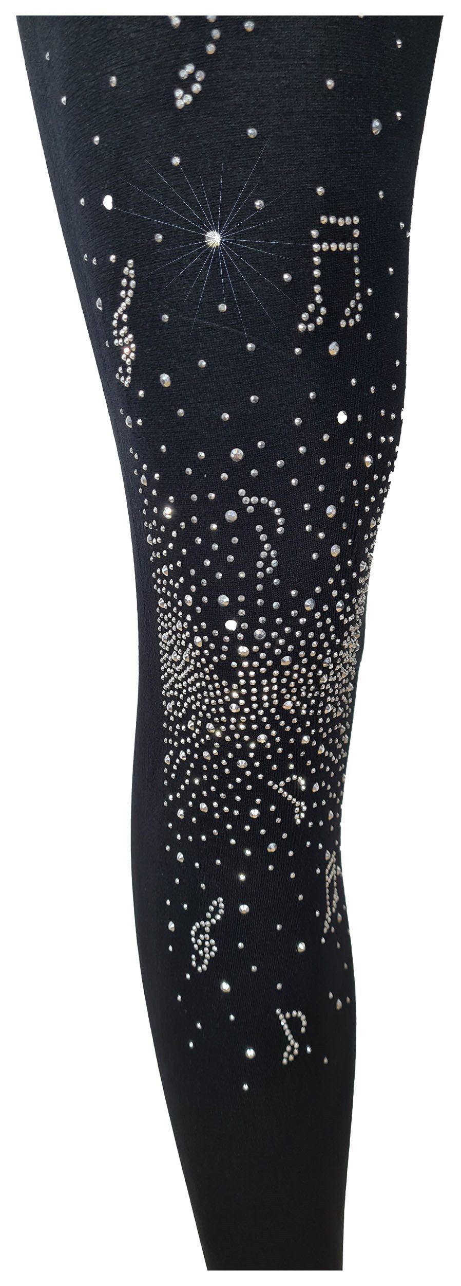 Einkaufszauber Leggings Leggings La Musica - mit Noten Notenschlüssel aus Strass