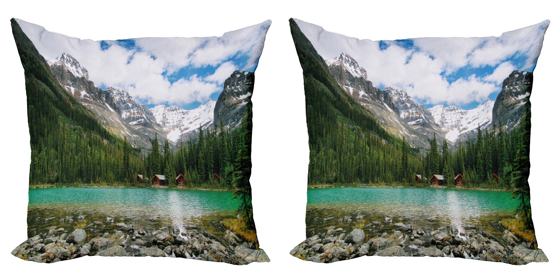 Kissenbezüge Modern Accent Doppelseitiger Digitaldruck, Abakuhaus (2 Stück), Landschaft Kanada Ohara See Wiev