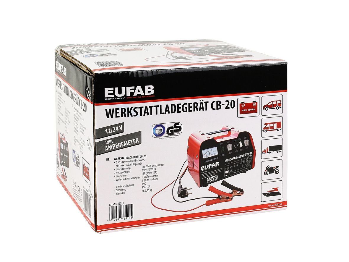 EUFAB EUFAB Autobatterie-Ladegerät CB-20 12/24 V 18/12A Autobatterie-Ladegerät – Bild 2 von 2