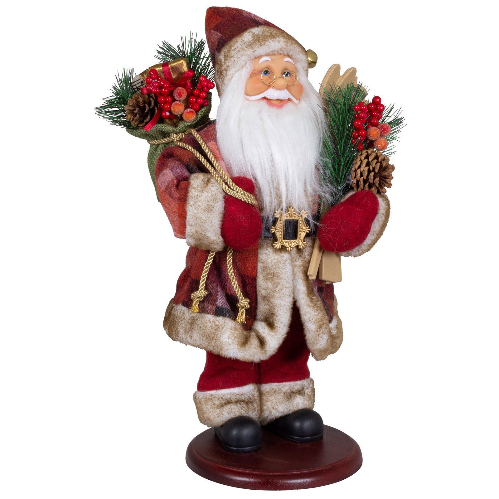 Christmas Podest auf auf St., 45cm 1 Paradise Jacob Weihnachtsdeko), rot, (Dekofigur steht Weihnachtsmann Podest