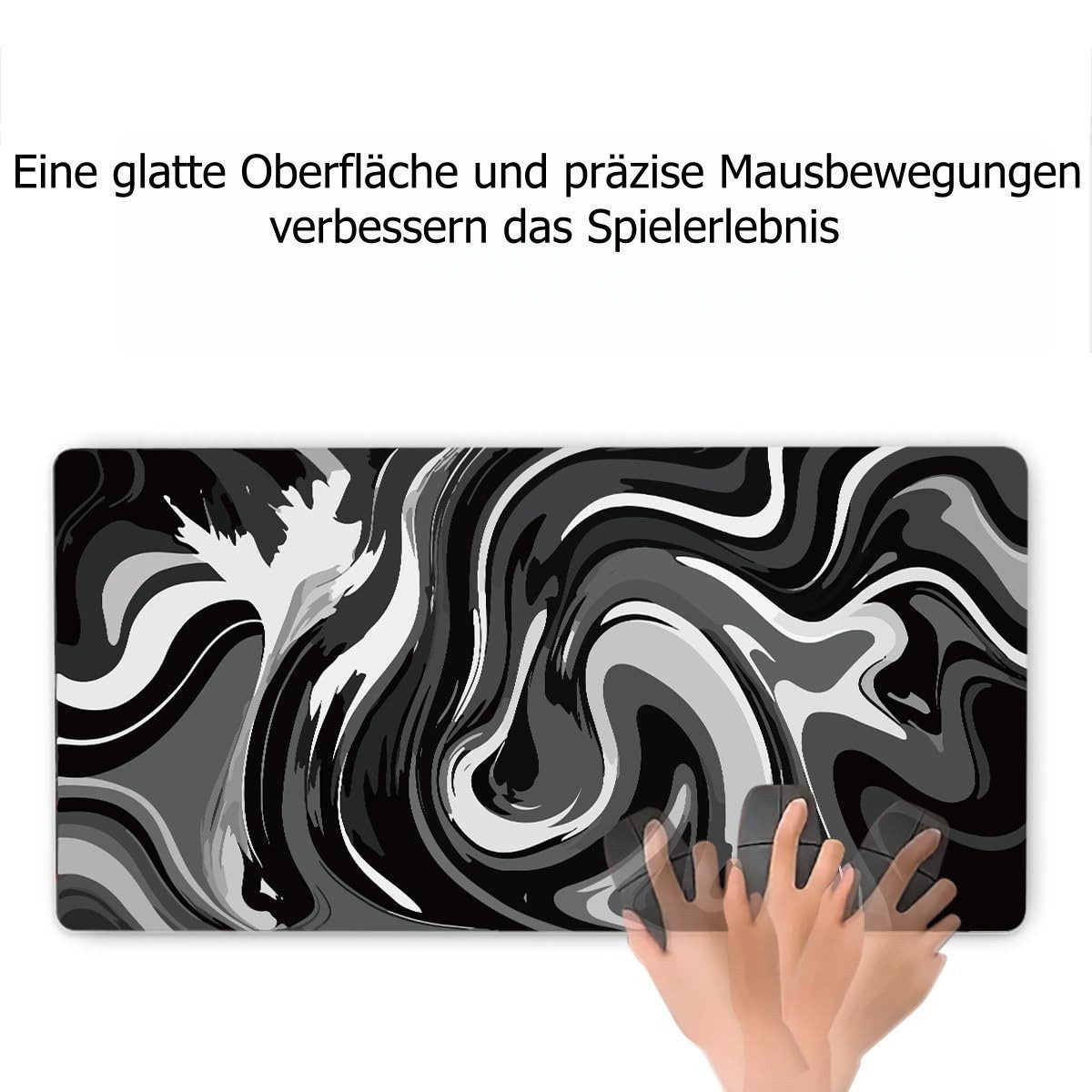 FOUORTUNATE-BEE Mauspad Großes Mauspad 80x40 cm Gaming Deskmatte mit Nahtkante, Schreibtischunterlage für Tastatur und Maus mit rutschfestem Boden – Bild 3 von 5
