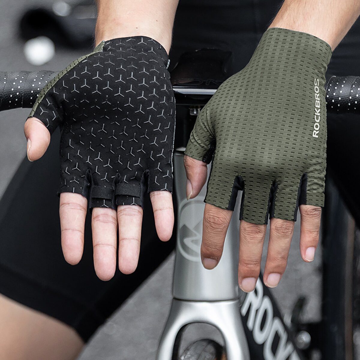 ROCKBROS Fahrradhandschuhe Rockbros Kurzfinger-Fahrradhandschuhe atmungsaktiv