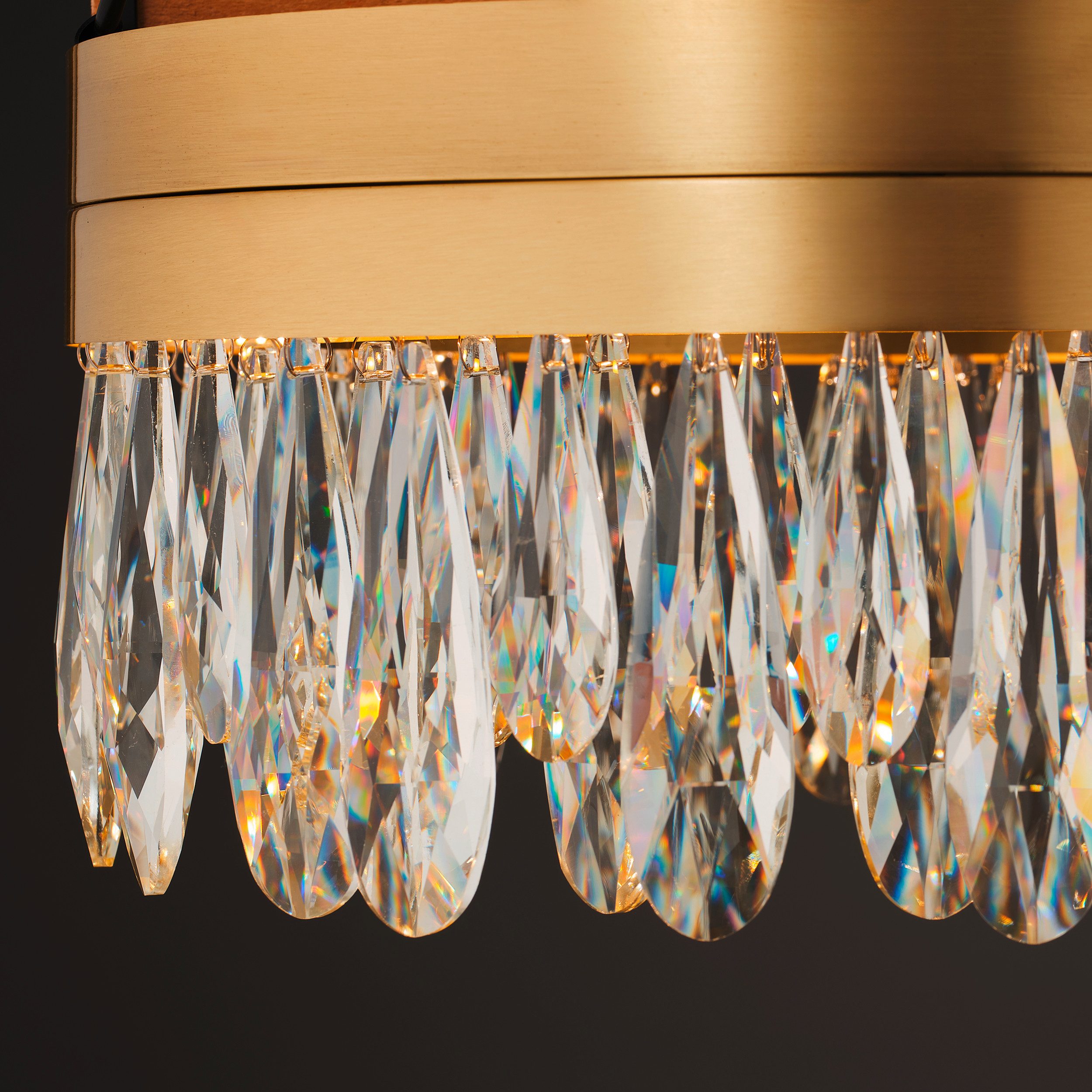 lumiCouture LED Deckenleuchte Celestia, Memoryfunktion, mehrere Helligkeitsstufen, LED fest integriert, Warmweiß, Ø 40 cm, 3300 lm, 2700 K, K9- Kristalle, Memoryfunktion