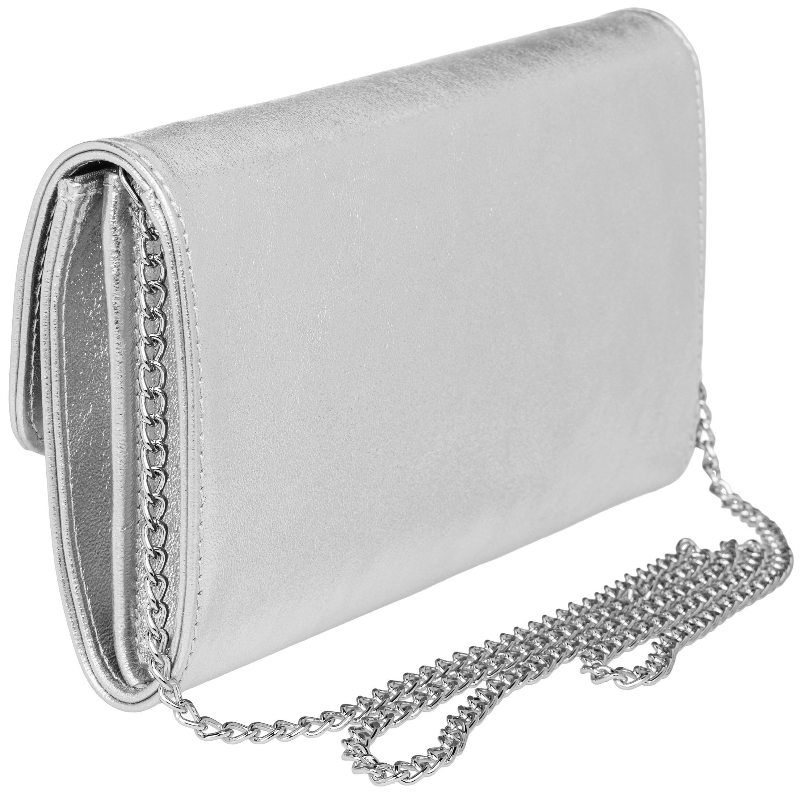 Caspar Clutch Abendtasche Metallic Leder Damen Tasche - PREMIUM LINE - Modell No.779, leicht, elegant & langlebig- 100% Echtleder - Handmade in Italy