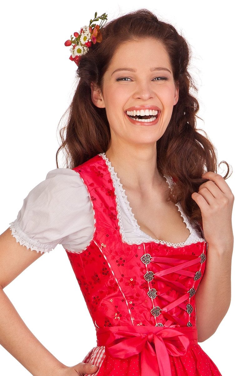 MARJO Dirndl Mini Dirndl 2tlg. - JASMIN - erdbeer, apfelgrün mehr
