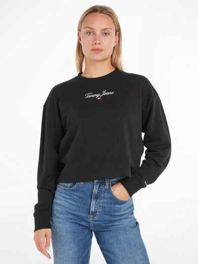 Tommy Jeans Sweatshirt TJW RLX ESSENTIAL LOGO 1 CREW mit Kontrastband am Ausschnittinneren