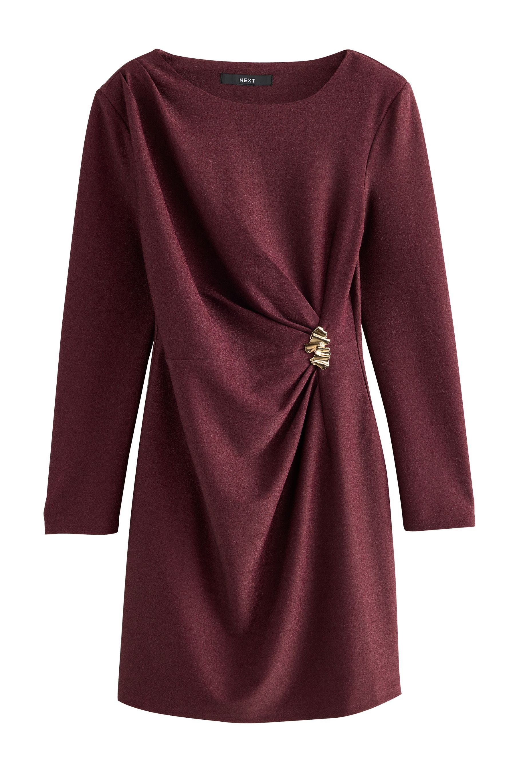 Next Minikleid Gerafftes Minikleid mit langen Ärmeln (1-tlg)