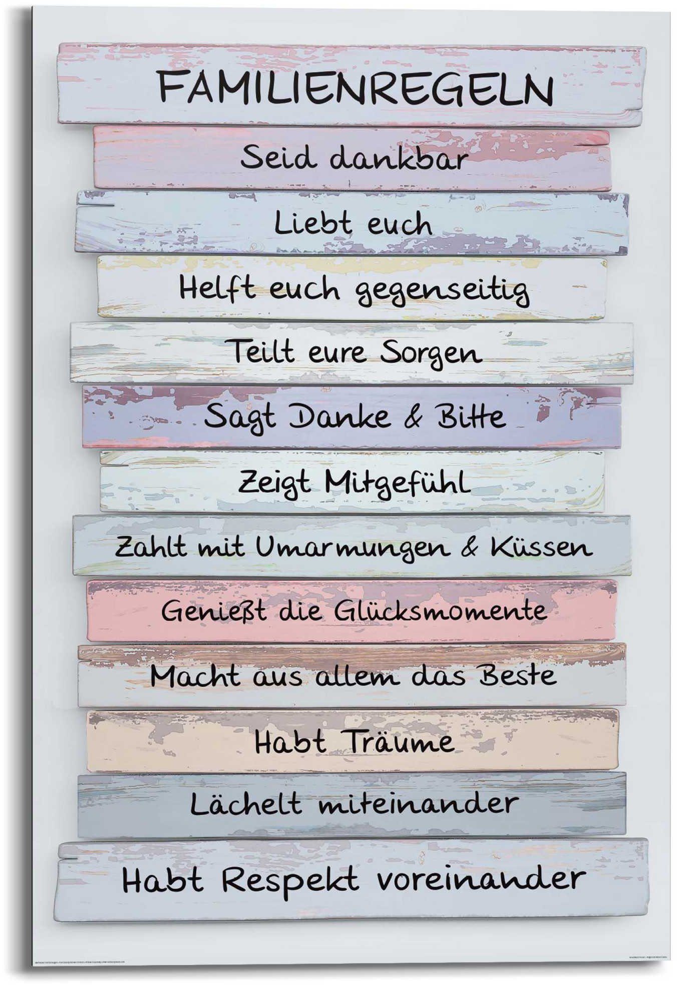 Reinders! Holzbild »Deco Panel 60x90 Familien Regeln«-Otto