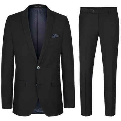 Paul Malone Anzug Herrenanzug modern slim fit Anzug für Männer (Set, 2-tlg., Sakko mit Hose) schwarz HA26, Gr. 50