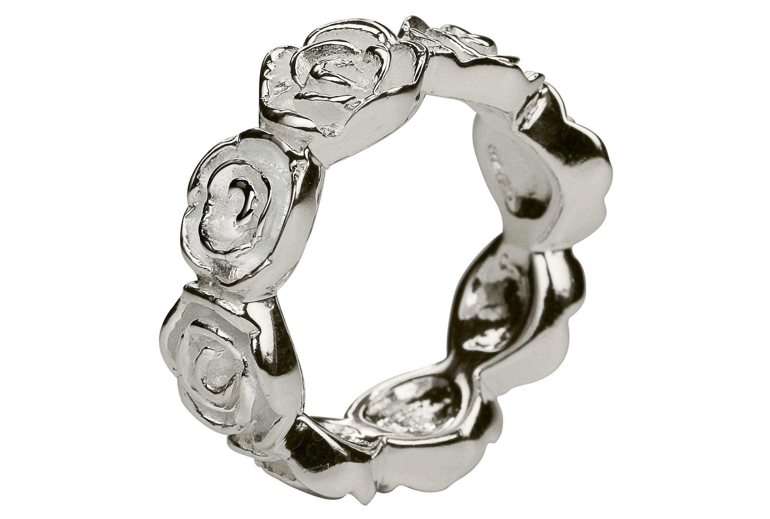 SILBERMOOS Silberring XL Rosenring, 925 Sterling Silber