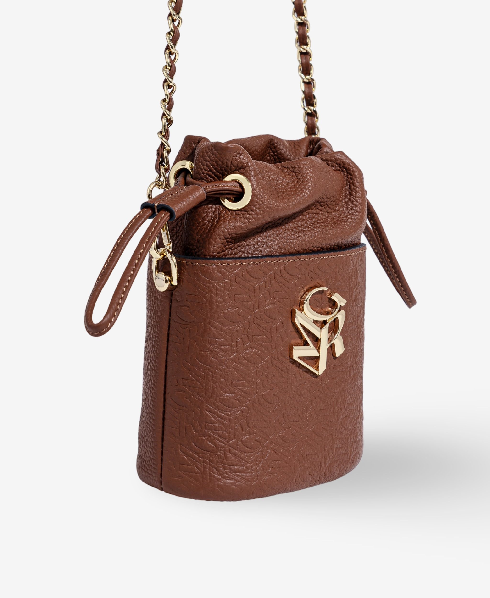 GLAMIRA Handtasche TechElegance Premier Braune Handytasche (1-tlg), echt Leder