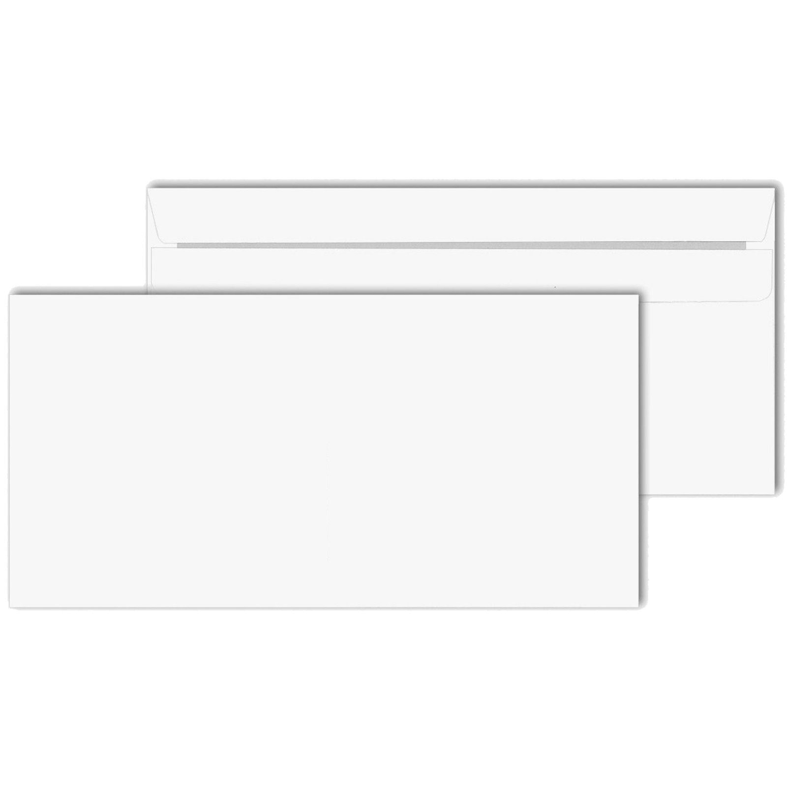 KK Verpackungen Briefumschlag, Umschlag Kuverts DIN lang 110 x 220 mm Selbstklebung ohne Fenster Weiß