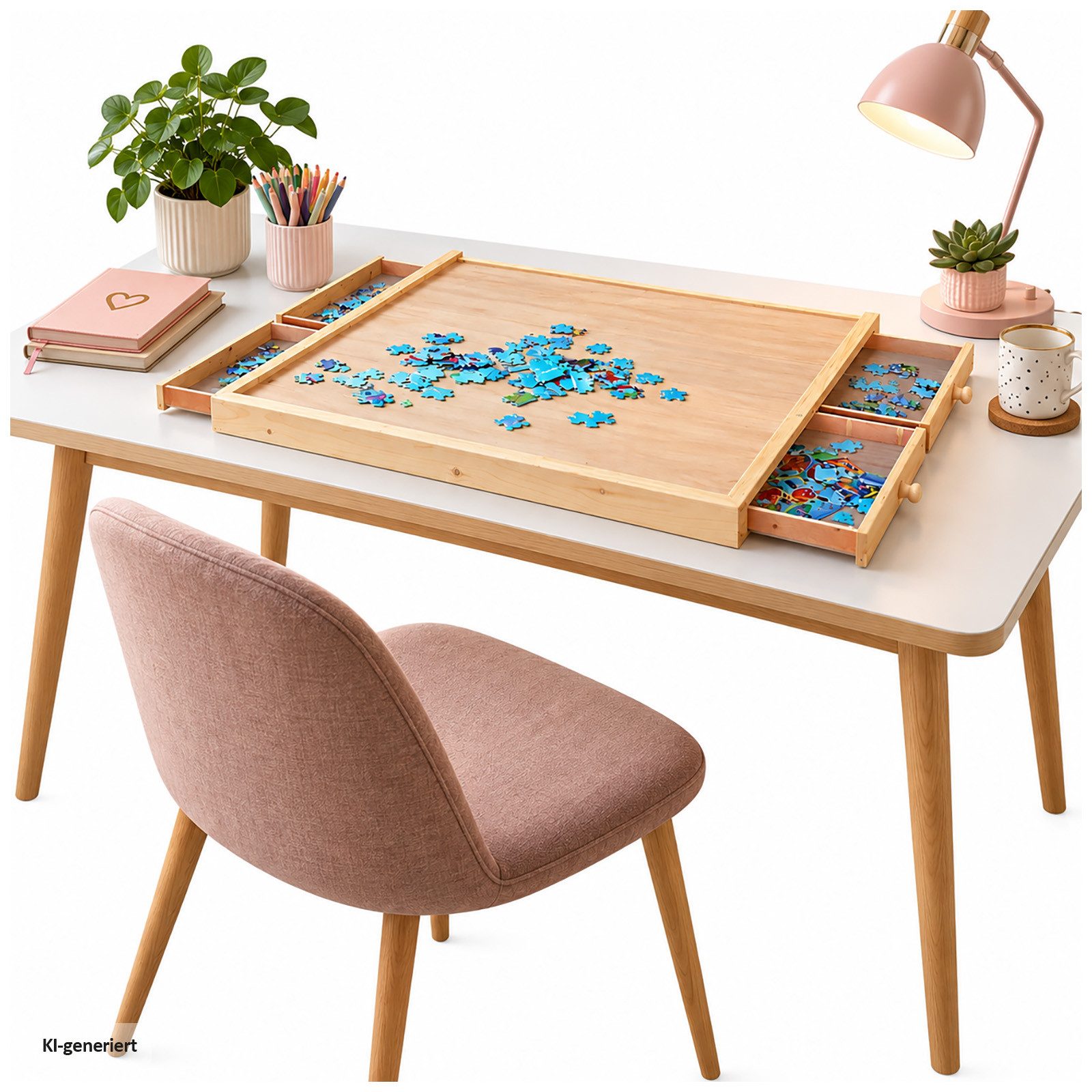 HTI-Living Puzzlematte Puzzlebrett 1500 Teile Senja, (Stück, 1-tlg., 1 Puzzlebrett), mit 4 Schubladen