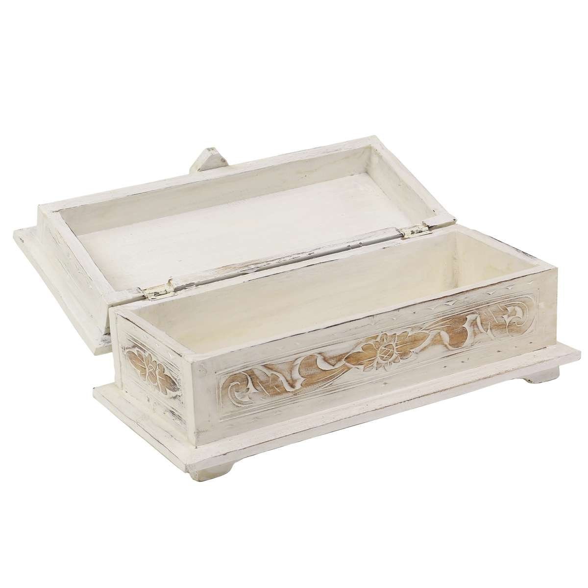 Oriental Galerie Truhe Weiße Truhe Blumen Klein 40 cm Design 2 günstig online kaufen