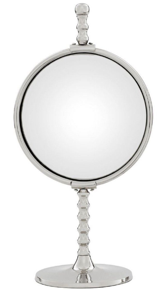 Casa Padrino Spiegel konvexem - Silber Luxus Accessoires - Tischspiegel Spiegel Deko Spiegelglas Set 2 mit
