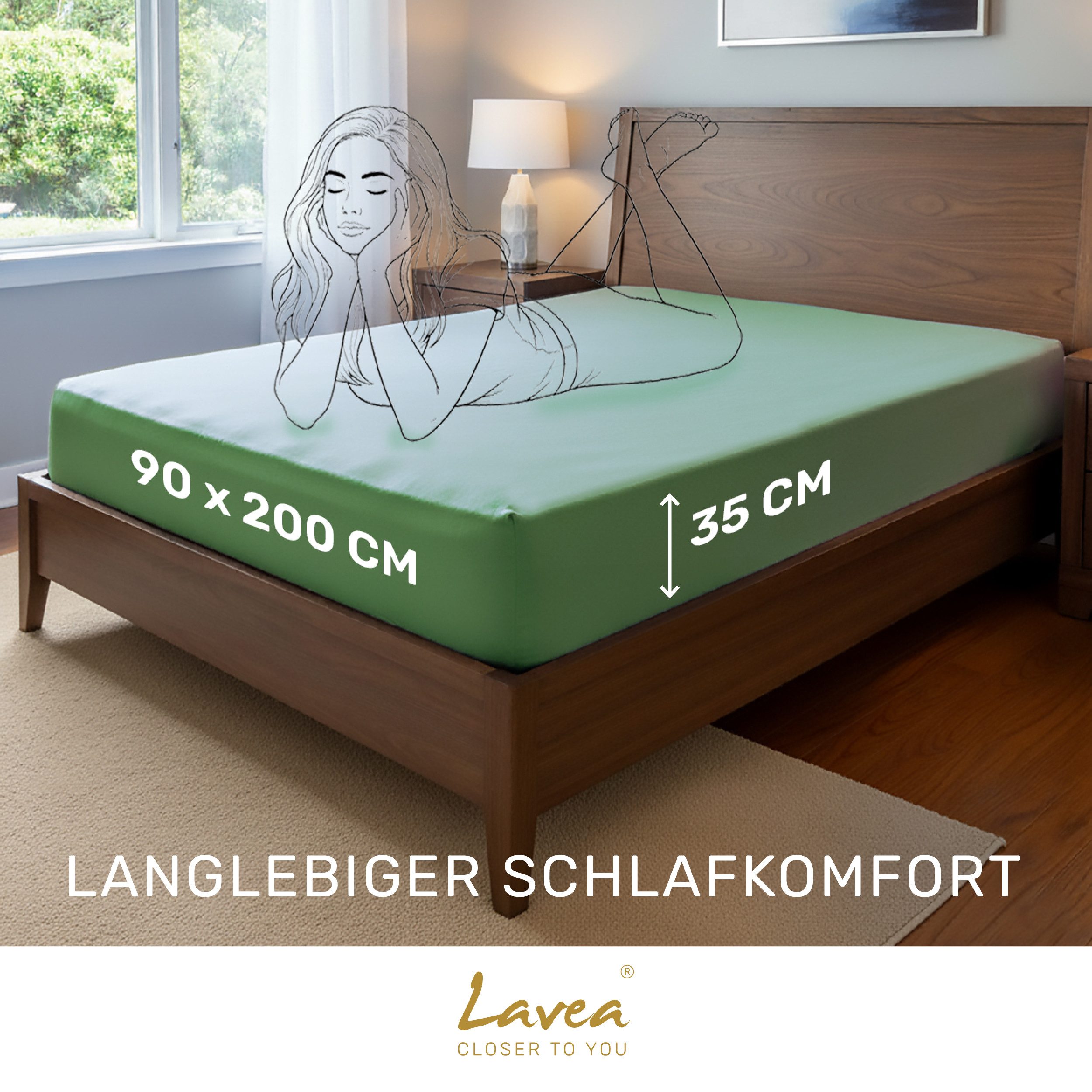 Lavea Spannbettlaken Bettlaken, Spannlaken Mikrofaser, 180x200cm, 200x200cm günstig online kaufen