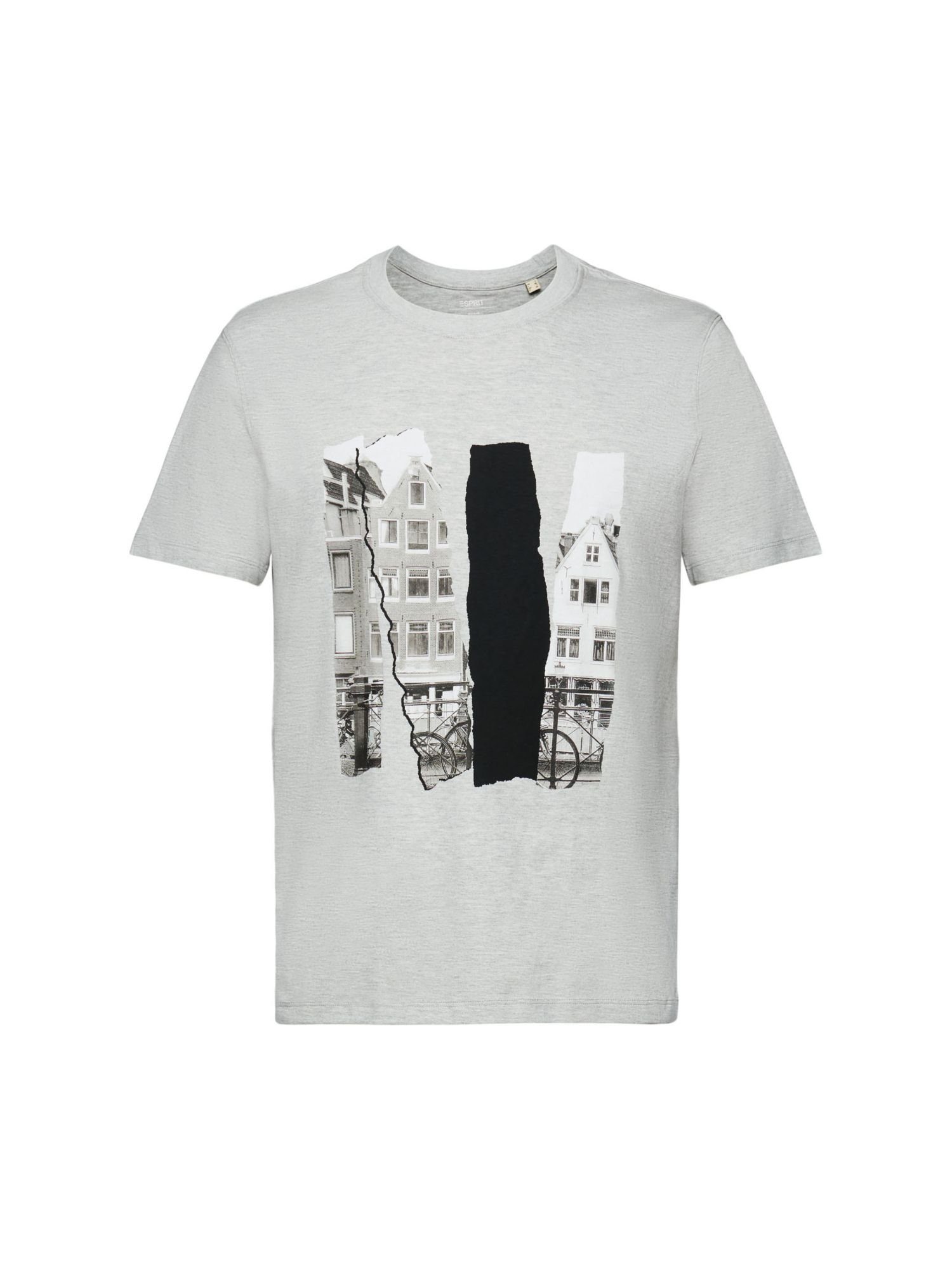 Esprit T-Shirt T-Shirt Bedrucktes (1-tlg) Slub-Jersey aus
