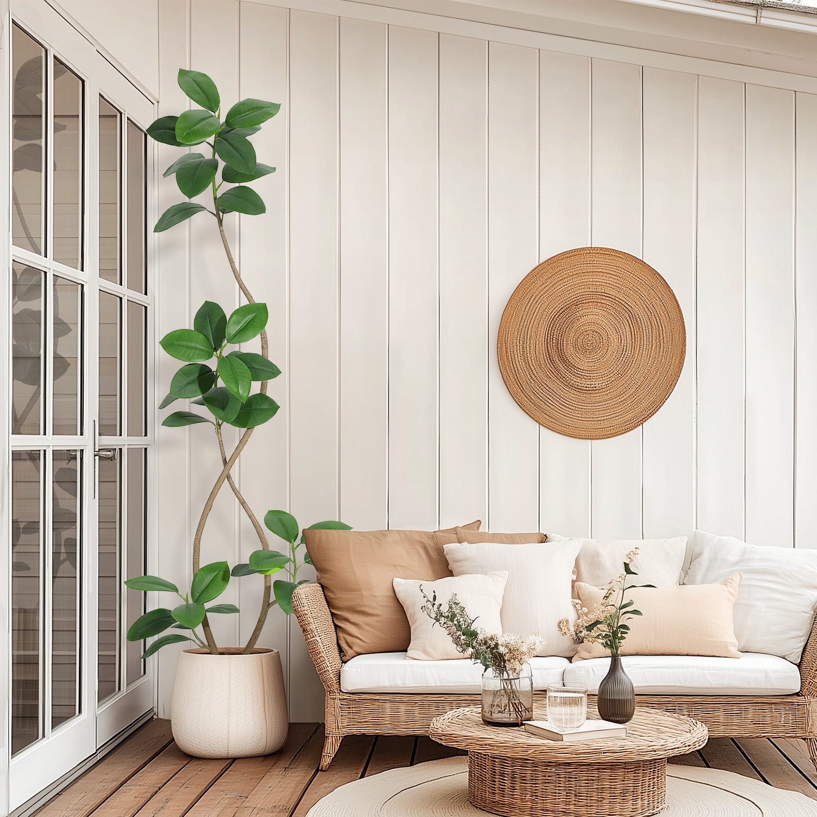 Kunstbaum Künstlicher Geigenfeigenbaum Kunstpflanzen Künstliche Zimmerpflan günstig online kaufen