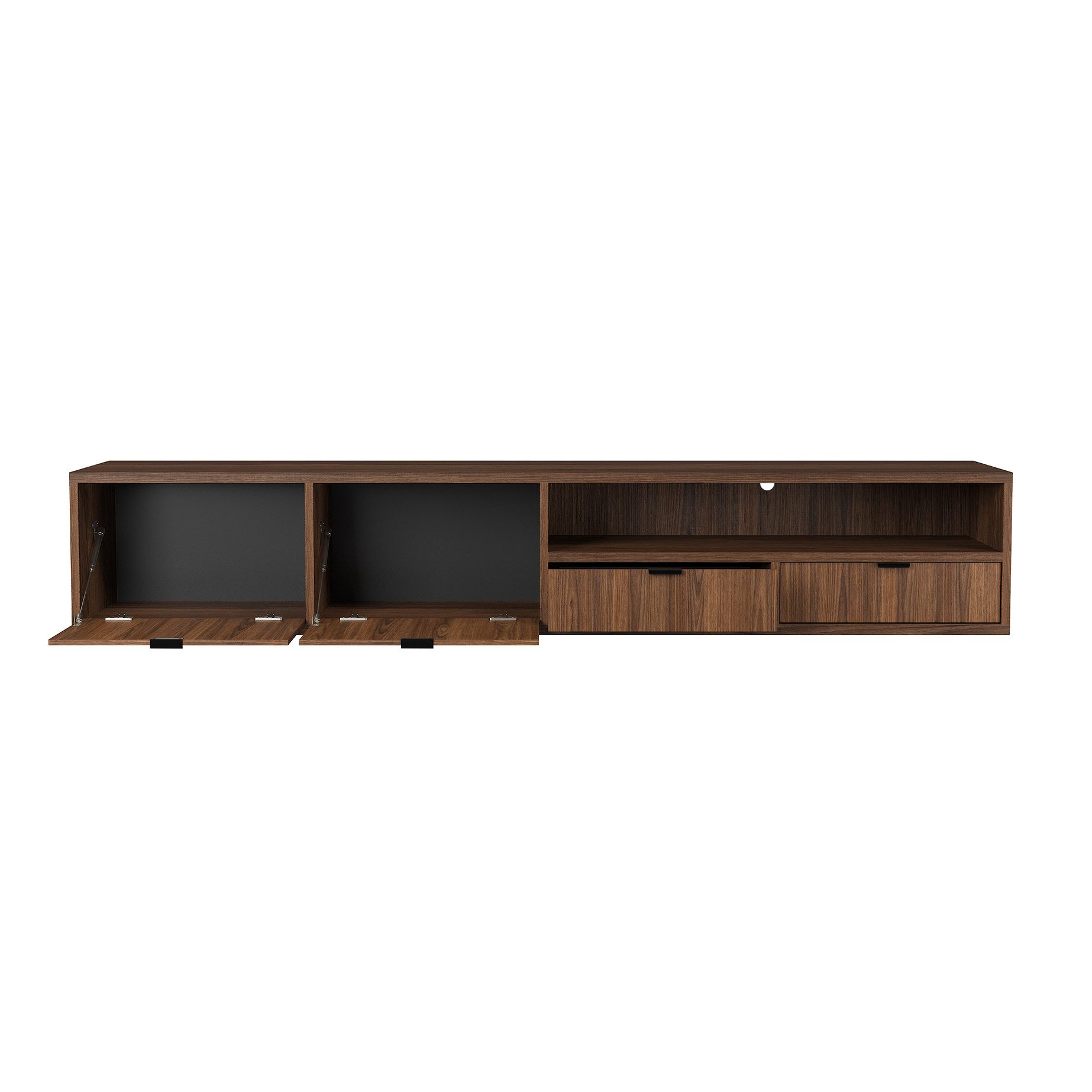 Beautysofa TV-Schrank Evron mit 2 Schubladen, 2 Türen und offener Ablage (modernes Design, TV-Wandschrank) Breite: 200 cm