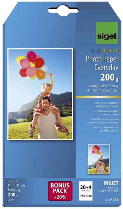 Sigel Fotopapier sigel InkJet-Everyday-Foto-Papier, 10 x 15 cm, weiß