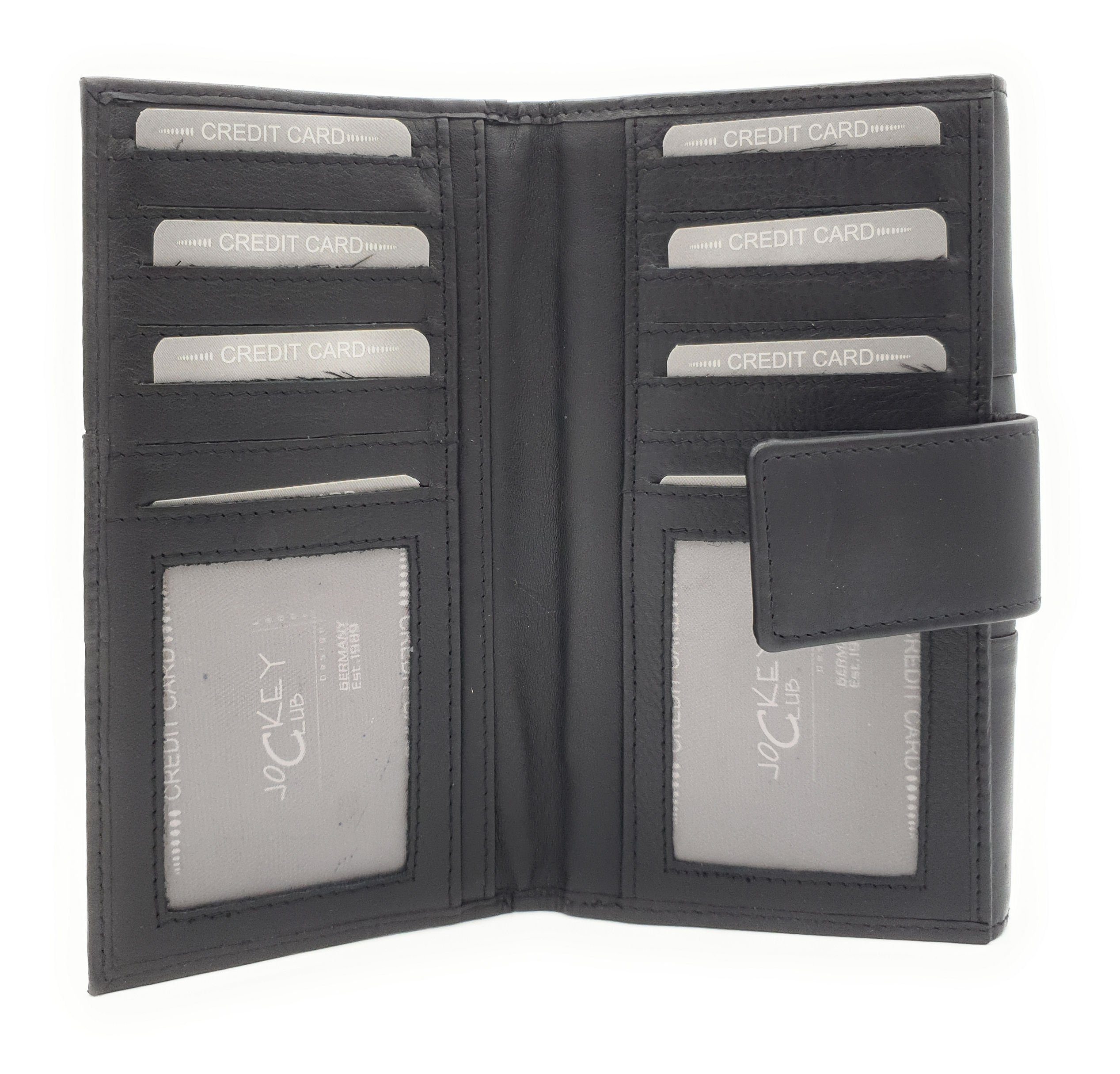 Wendebörse, echt Kartenfächer Geldbörse Leder Portemonnaie, mit RFID JOCKEY 21 Schutz, CLUB